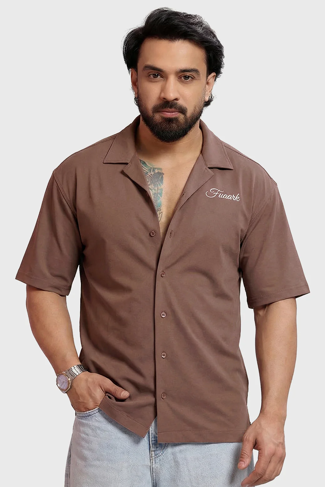 Ashline Oversized Shirt Mocha - Image 4