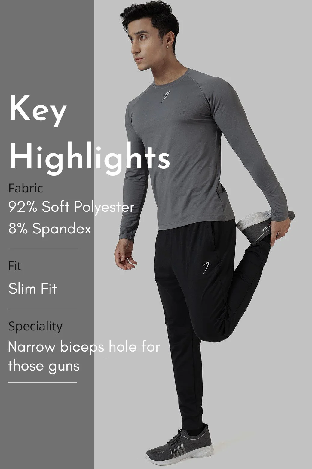 Core Fullsleeves T-shirt Grey - Image 7