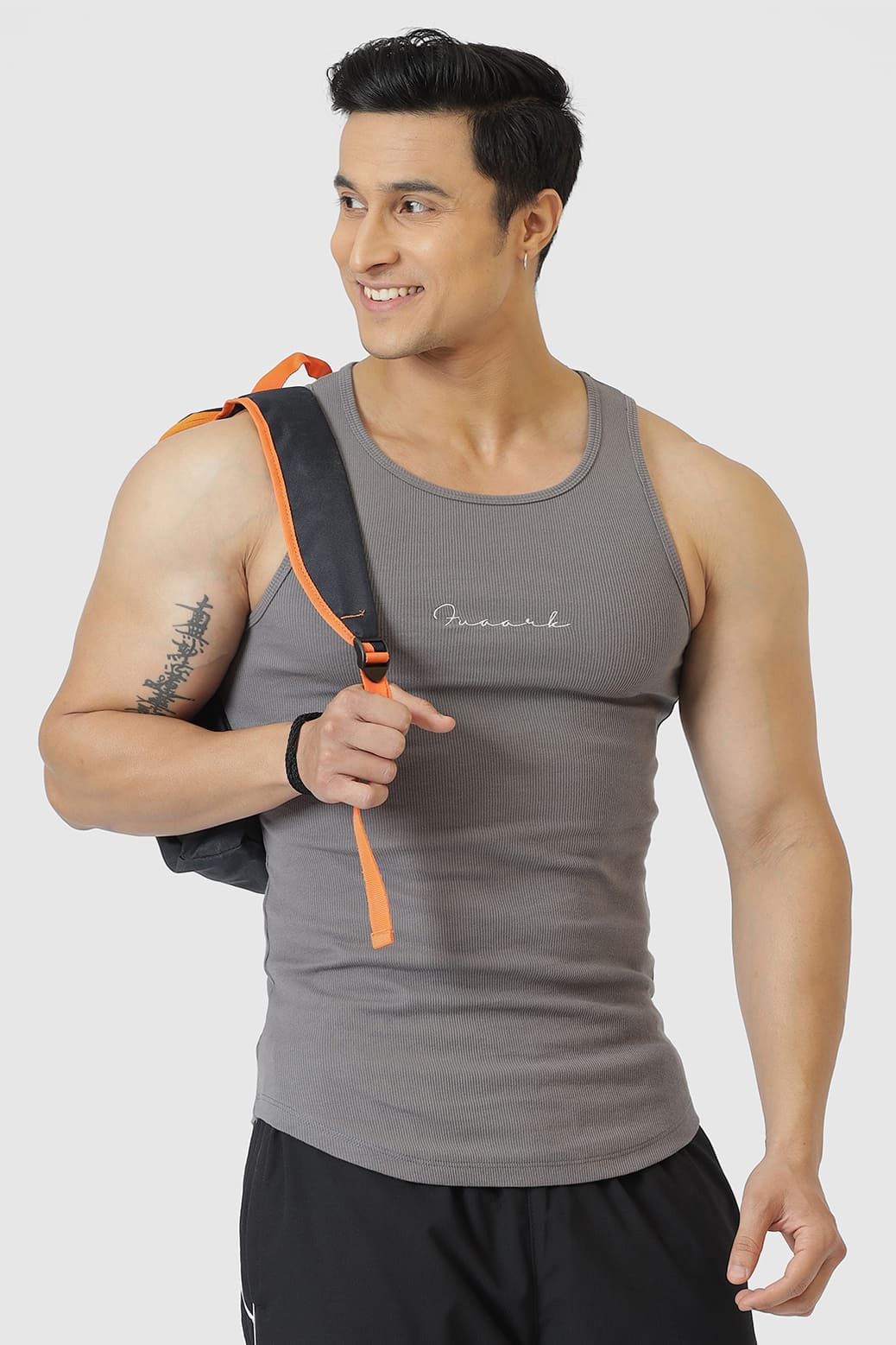 Ribbed Tank Grey - Image 2