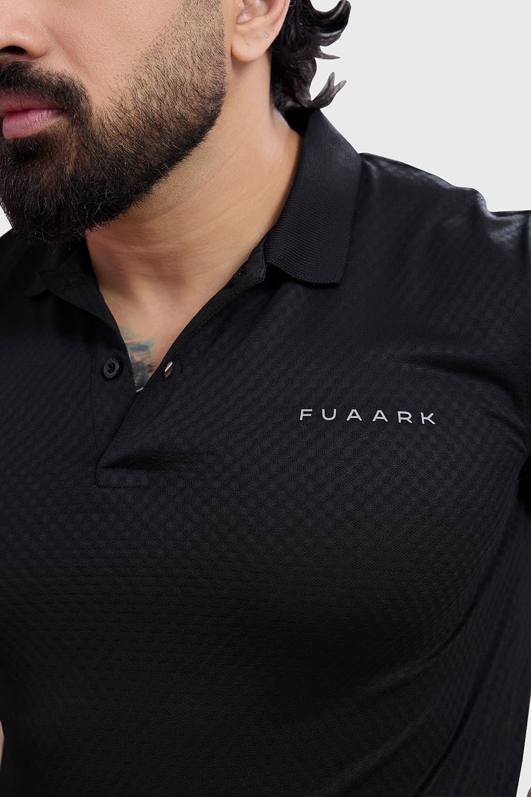 Wave Polo T-shirt Black - Image 3